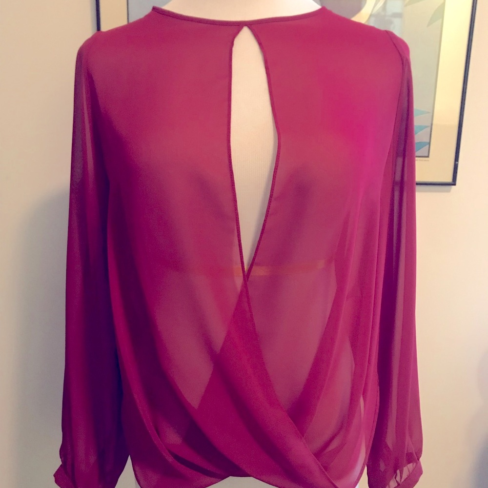 TopShop Sheer Twist Front Blouse